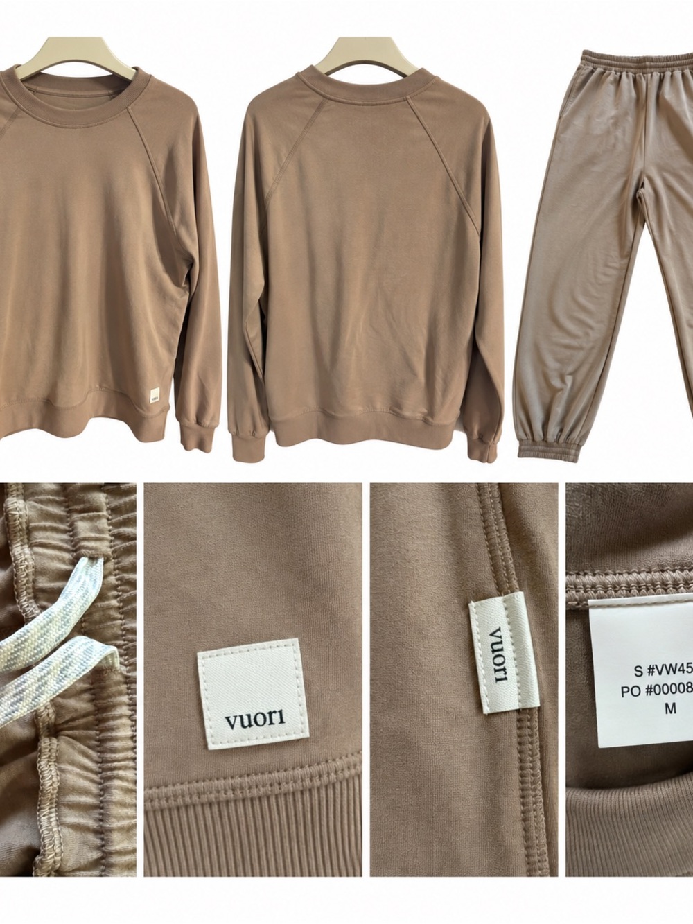Vuori Women’s Matching Sweatshirt & Jogger Set Taupe Brown Size Medium